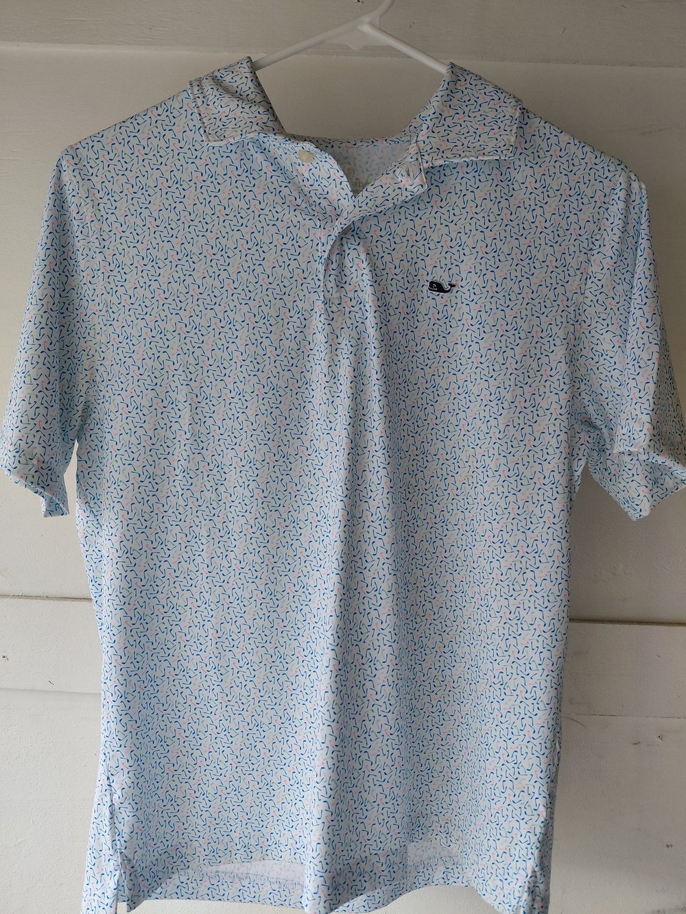Vineyard Vines Light Blue Micro-Print Polo Size Large (12)